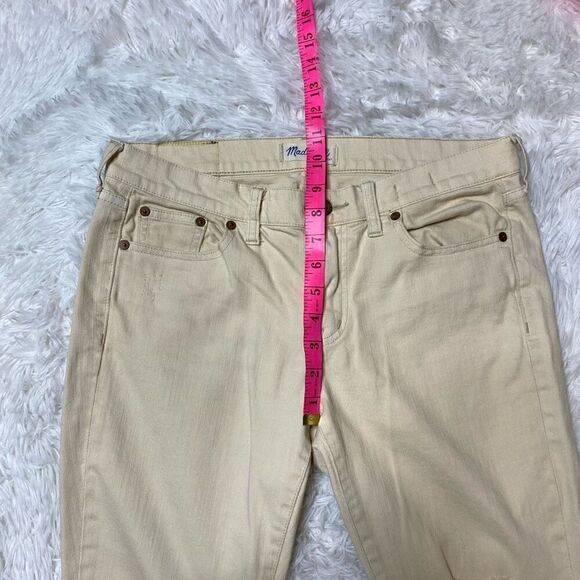 Madewell Jeans Beige Ivory Distressed Womens Size 27 Straight Leg Stretchy - Picture 6 of 11